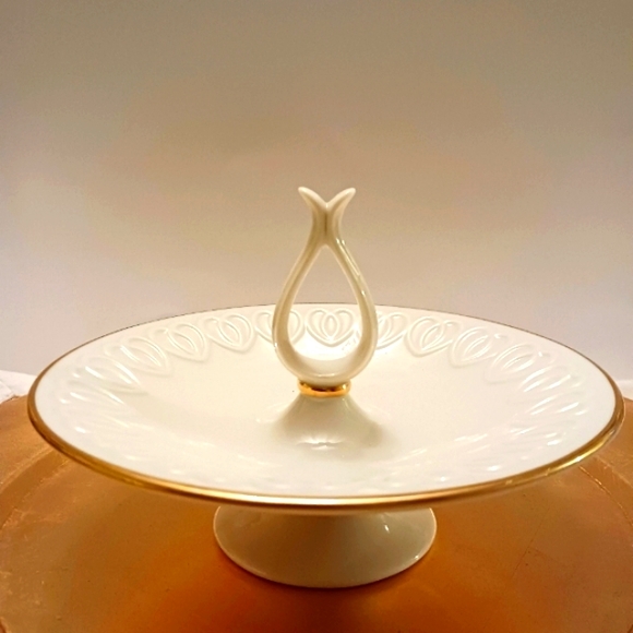 Vintage Lenox Compote Dish Trimmed in 24k Gold - Rare Find - Picture 3 of 5